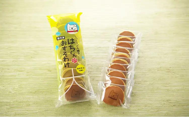 30P5606　冷凍しっとりどら焼きはちくん（カスタード）10個入り×１パック【 東北センバ】