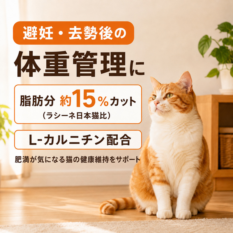 ラシーネ 日本猫 避妊・去勢後用 1.18kg ｘ8(ケース単位) キャットフード