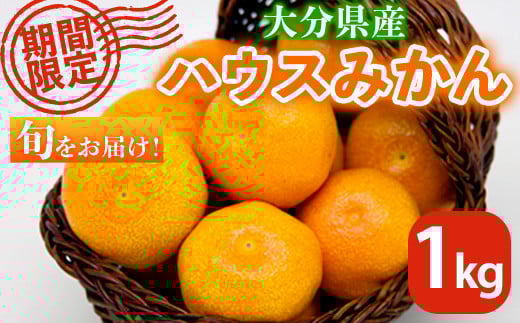 ＜先行予約受付中！2025年6月中旬より順次発送予定＞大分県産 ハウスみかん(1kg) ミカン 蜜柑 柑橘 冷蔵 温室 くだもの 果物 フルーツ 旬 高糖度 大分県 佐伯市【DT06】【全国農業協同組合連合会大分県本部】