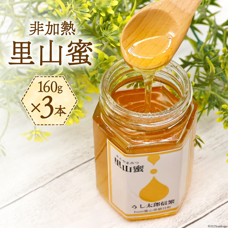 【ふるさと納税】 はちみつ 里山蜜 160g×3本 [うし太郎信繁 富山県 朝日町 34310308] はちみつ 蜂蜜 ハチミツ 国産 百花蜜 非加熱 ハニー 養蜂