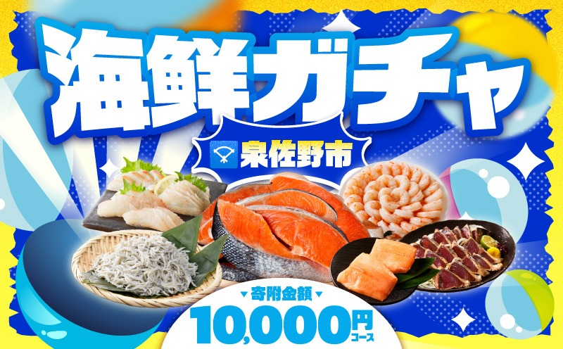 gacha015 【期間限定】泉佐野 海鮮ガチャ（寄附10,000円コース）【海鮮 えび 鮭 サーモン しらす 刺身 普段使い お楽しみ 翌月以降】