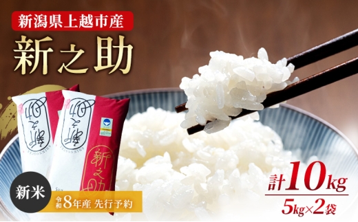 先行予約 令和8年産 新潟県上越市産 特別栽培米 新之助 10kg（5kg×2袋） ご飯 おにぎり