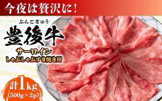 【厳選部位】おおいた豊後牛 サーロイン しゃぶしゃぶすき焼き用 1kg (500g×2P) 日田市 / 株式会社MEAT PLUS　牛 うし 黒毛和牛 和牛 豊後牛 [AREI018]