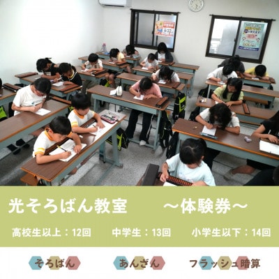 和泉市　そろばん・あんざん・フラッシュ暗算　体験チケット　8,000円分【1641033】
