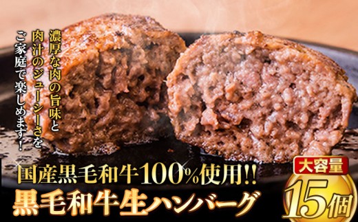 ハンバーグ 黒毛和牛100% 生ハンバーグ  《30日以内に出荷予定(土日祝除く)》140g×15個入 合計2100g 2kg以上 黒毛和牛冷凍 牛肉 牛 冷凍食品 冷凍 冷凍ハンバーグ ビーフ ふるさと納税  黒毛和牛生ハンバーグ 生ハンバーグ 黒生ハンバーグ