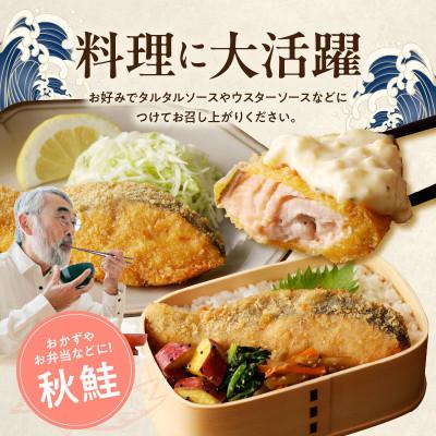 ふるさと納税 湯浅町 骨取り味付けさばフライ4切&秋鮭フライ4切(塩・こしょう味とカレー風味味 各2切) |  | 02
