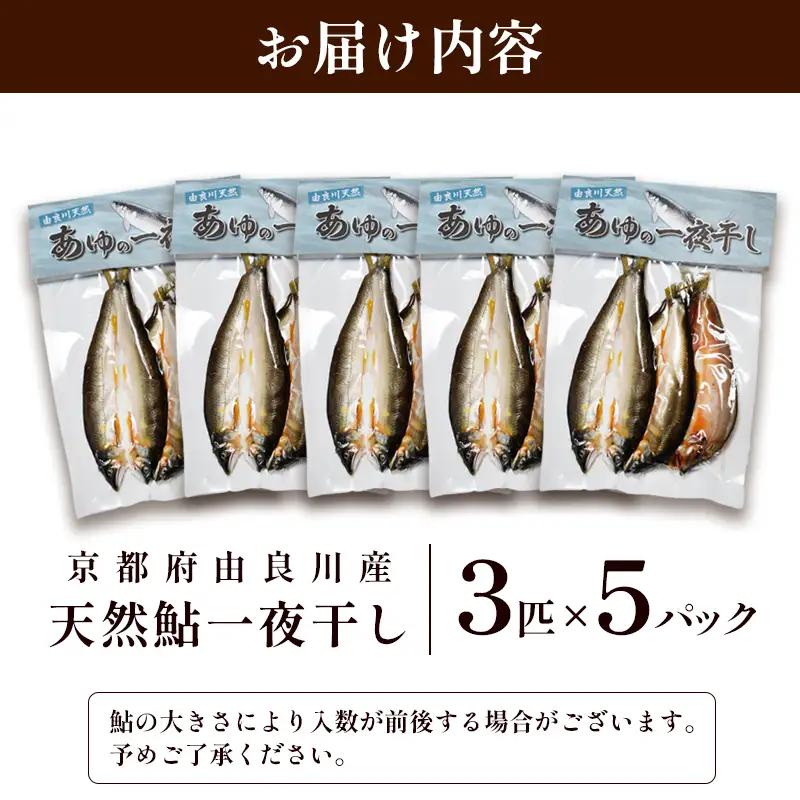 天然鮎 一夜干し 5パック（15匹） あゆ 鮎 一夜干し