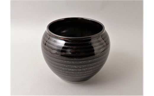 
文化勲章受章 青木龍山作 天目渚花器 田中陶器店 A2000-19
