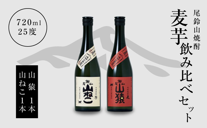 
            焼酎尾鈴山（山ねこ1本・山猿1本）720ml  K09_0016_3
          