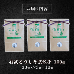 【京都餃子 一条の餃子】丹波とりしそ餃子100個（訳あり餃子 冷凍餃子 惣菜餃子 餃子）