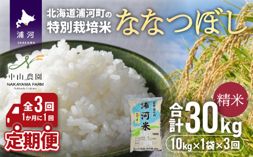 
【令和5年産】浦河の特別栽培米「ななつぼし」精米(10kg×1袋)定期便(全3回)[37-1054]
