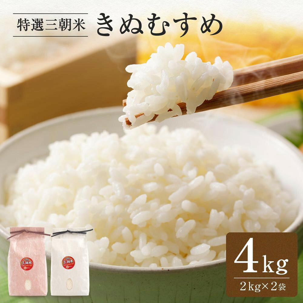 【ふるさと納税】【容量が選べる】令和7年産 米 特選三朝米 きぬむすめ 三朝町産 4kg(2kg×2袋)～20kg(5kg×4袋) | 三朝温泉 三朝米 きぬむすめ お米 こめ 白米 食品 鳥取県 三朝町