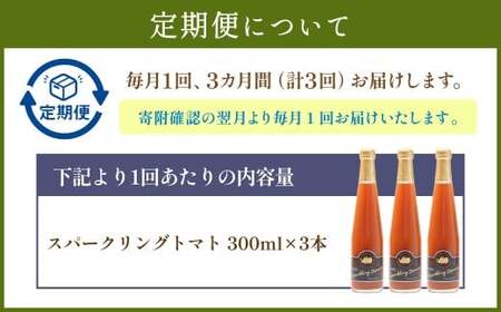 【3回定期便】 北海道サイダー スパークリングトマト 3本セット×3回 計9本 トマトジュース とまとジュース 炭酸 炭酸飲料 飲料 ドリンク スパークリング トマト とまと 北海道産 国産 サイダー