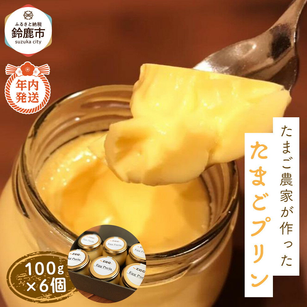 【ふるさと納税】【12/15までの申込で年内にお届け！】たまご農家が作った「たまごプリン」 6個セット