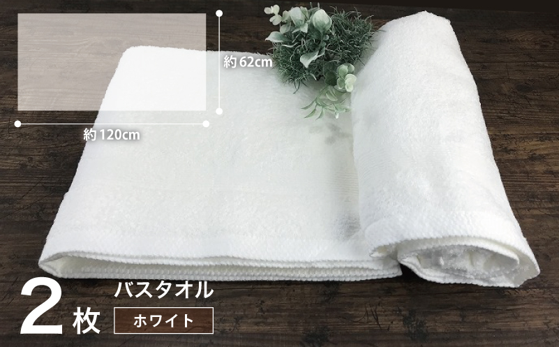 やわらかバスタオル 2枚セット（ホワイト）泉州タオル G1511