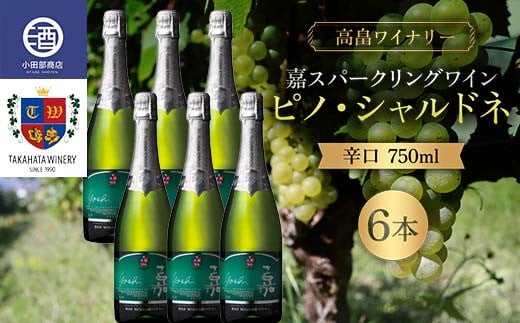 
《高畠ワイナリー》 数量限定 嘉スパークリングワイン ピノ・シャルドネ 750ml×6本セット F20B-948
