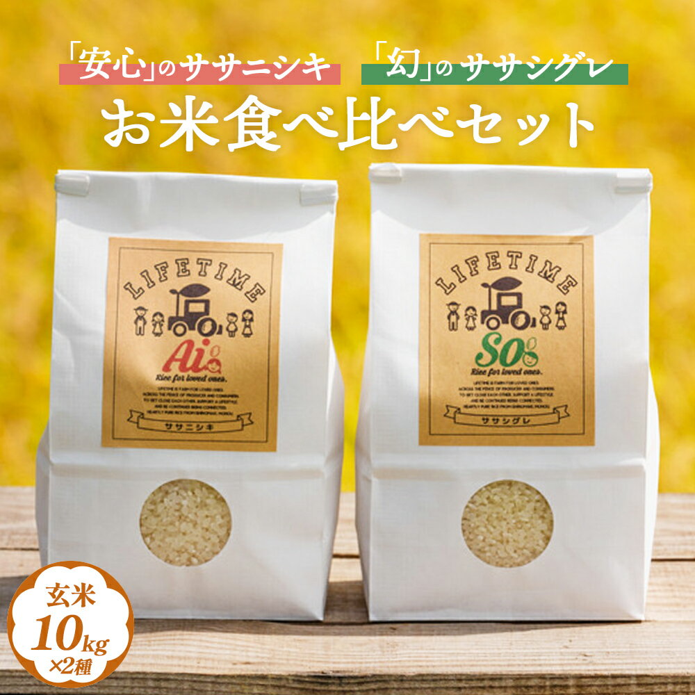 【ふるさと納税】 ササシグレ 玄米 10kg ササニシキ 玄米 10kg 食べ比べ ささしぐれ ささにしき お米 コメ こめ おこめ ご飯 ごはん 希少 優しい 甘み