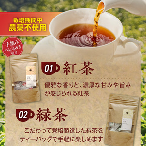 三色のお茶飲み比べ　ティーバッグ _ 三色 お茶 飲み比べ ブラックティー紅茶 グリーンティー緑茶 レッドティーハイビスカスローゼルティー 各 10パック 国産 栽培期間中 農薬不使用 こだわり 栽培