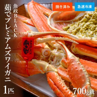 ふるさと納税 京丹後市 急速冷凍 茹でプレミアムズワイガニ魚政BLACK 700g級1匹(2025年1月〜順次発送)