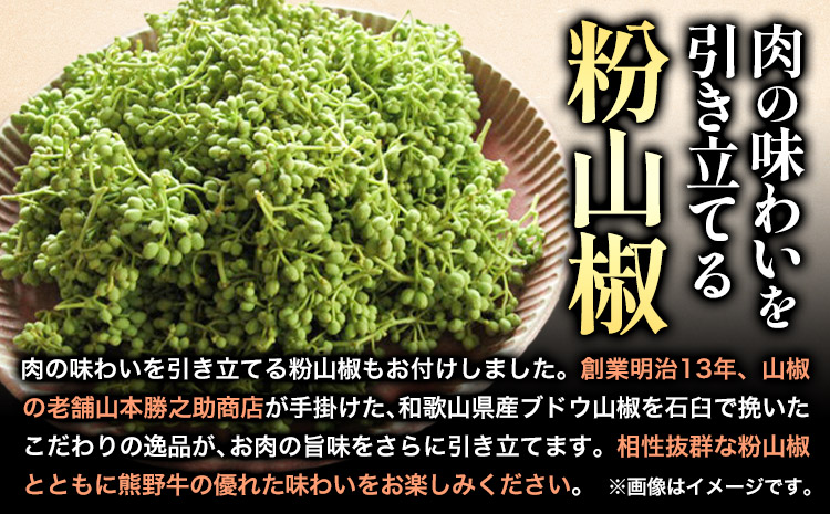 熊野牛 すき焼き・しゃぶしゃぶ用ローススライス 500g(粉山椒付き) 澤株式会社(Meat Factory)《90日以内に出荷予定(土日祝除く)》 和歌山県 日高町 熊野牛 牛 うし 牛肉 しゃぶし