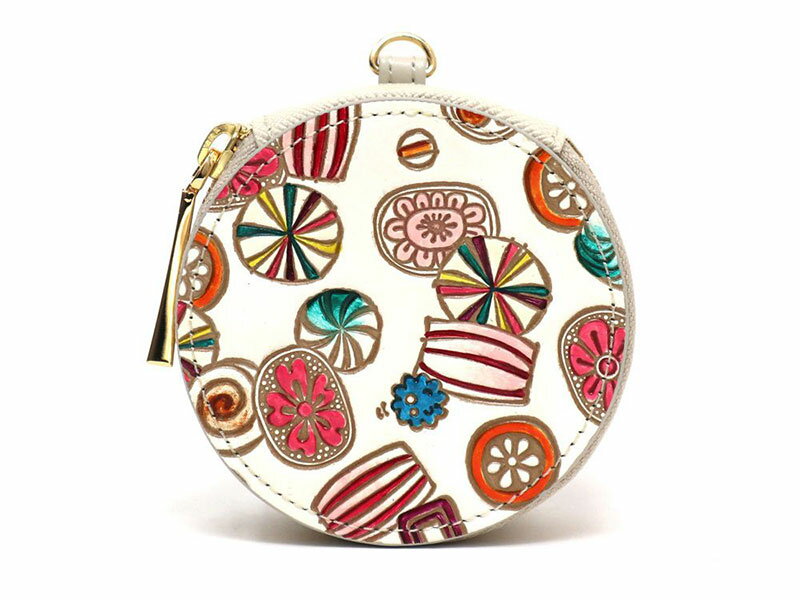 【ふるさと納税】【文庫屋大関】マカロンポーチ 飴【皮革工芸品】 ポーチ ミニポーチ 小物入れ アクセサリー入れ イヤホン入れ 収納 保管ケース 手のひらサイズ 本革 革 皮革 工芸品 工芸 雑貨 ギフト プレゼント 日本製 東京