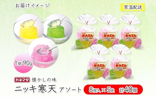 ニッキ 寒天 アソート 8個入 5袋 寒天 ゼリー コツコツ はちみつ 和菓子 スイーツ デザート おやつ ニッキ シナモン 詰め合わせ セット ギフト 贈答 常温 日持ち 老舗 カネマタ食品 岐阜県