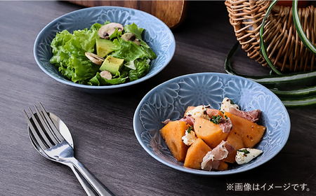 【波佐見焼】マリーゴールド　ボウルM ブルーグレー 4枚セット　食器 皿【翔芳窯】[FE465]