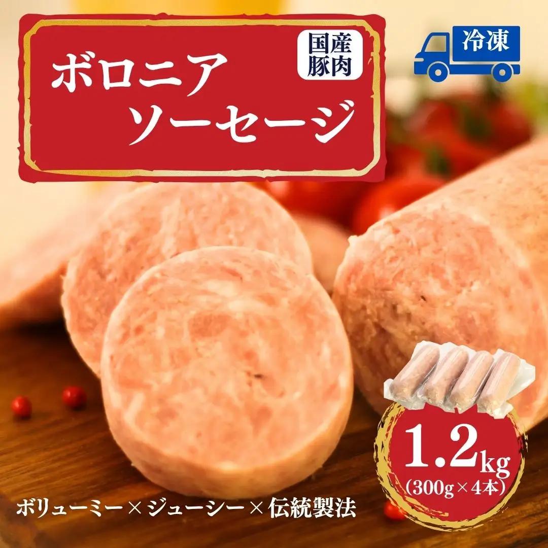 ボロニアソーセージ 国産豚使用 300g×4本 | ボローニャ ソーセージ