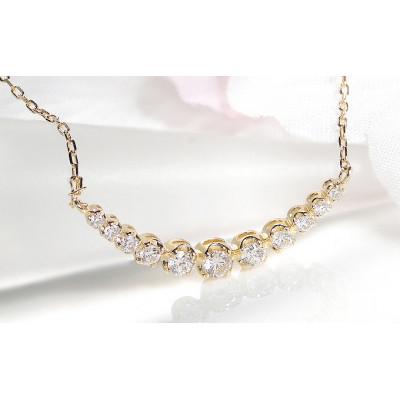 ふるさと納税 昭和町 【0.3ct】K18YG　ダイヤモンド　ラインネックレス |  | 01
