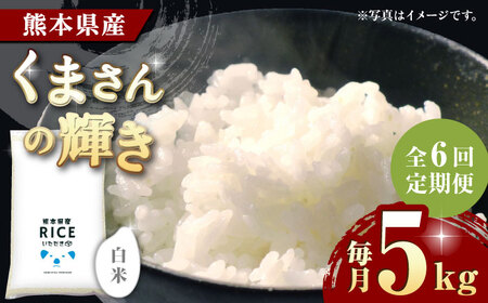 〈令和8年度産米〉 【6回定期便】 くまさんの輝き 白米 5kg【株式会社 農産ベストパートナー】 令和8年産 [ZBP107]
