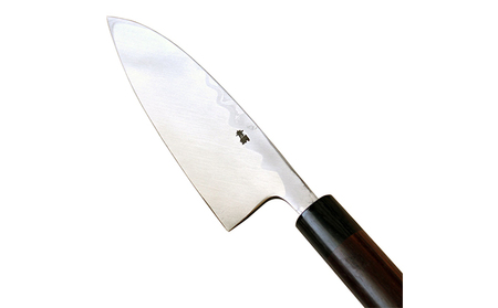 出刃包丁 165mm 紫檀柄 多層鋼雲浮 青鋼 本格手打鍛造品 キッチン用品 工芸品 手造り包丁 