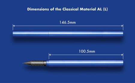 筆記具　金属つけペン ペン軸 クラシカルマテリアルAL-L（ロングサイズ）ペン先0.5mm付き ブルー