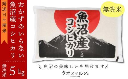 【新米予約】 令和６年 おかずのいらない 魚沼産コシヒカリ　無洗米５ｋｇ