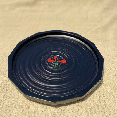 【ふるさと納税】【香川漆器】33cmカット盆　黒塗花【1620832】