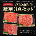 【ふるさと納税】【A4/A5ランク黒毛和牛】びらとり和牛豪華3点セット　オリジナルタレ付き ふるさと納税 人気 おすすめ ランキング びらとり和牛 黒毛和牛 和牛 肉 ステーキ すき焼き 焼肉 北海道 平取町 送料無料 BRTB025