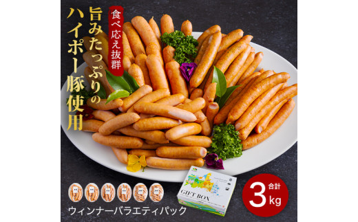 [№5681-0156]豚肉 ソーセージ詰め合わせ3.0kg | 携帯の電波も届かない環境で育った旨みたっぷりのハイポー豚 ソーセージ 詰め合わせ 豚 肉 お肉 ※配送不可:離島