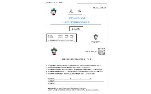 
一宮町内宿泊施設利用補助券９枚（27,000円分）
