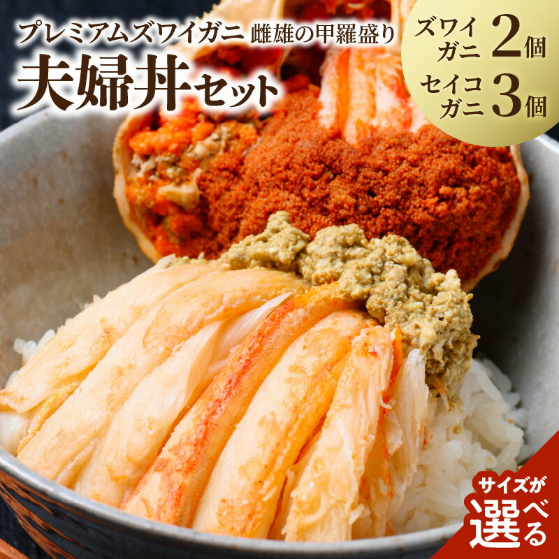 【ふるさと納税】★5【蟹の匠 魚政】雌雄の甲羅盛り プレミアムズワイガニ夫婦丼セット 選べる サイズ 小小サイズ～ 選べる 配送月 2024年11月〜 甲羅盛 ズワイガニ セイコ蟹 セコ蟹 国産 ふるさと納税 甲羅盛 ふるさと納税 カニ ふるさと納税 人気 ふるさと納税 予約 カニ