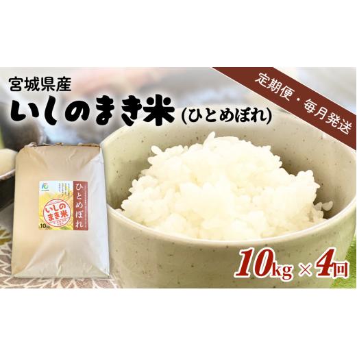 【定期便4回・毎月発送】宮城県いしのまき産米 10kg×4回 ひとめぼれ（精米）