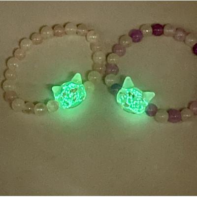 ふるさと納税 奈良市 光る猫玉とローズクオーツのブレスレット(キッズサイズ) |  | 03
