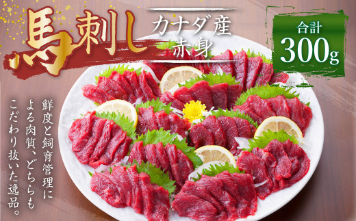 
【カナダ産】 馬刺し 赤身 300g (50g×6個) 馬肉 たれ 生姜
