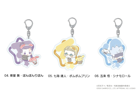 呪術廻戦 渋谷事変 × サンリオキャラクターズ おなまえ入りアクリルキーホルダー 限定10種（虎杖悠仁 ポチャッコ・伏黒恵 バッドばつ丸・釘埼野薔薇 マイメロディ・東堂葵 ぼんぼんりぼん・七海建人 ポ