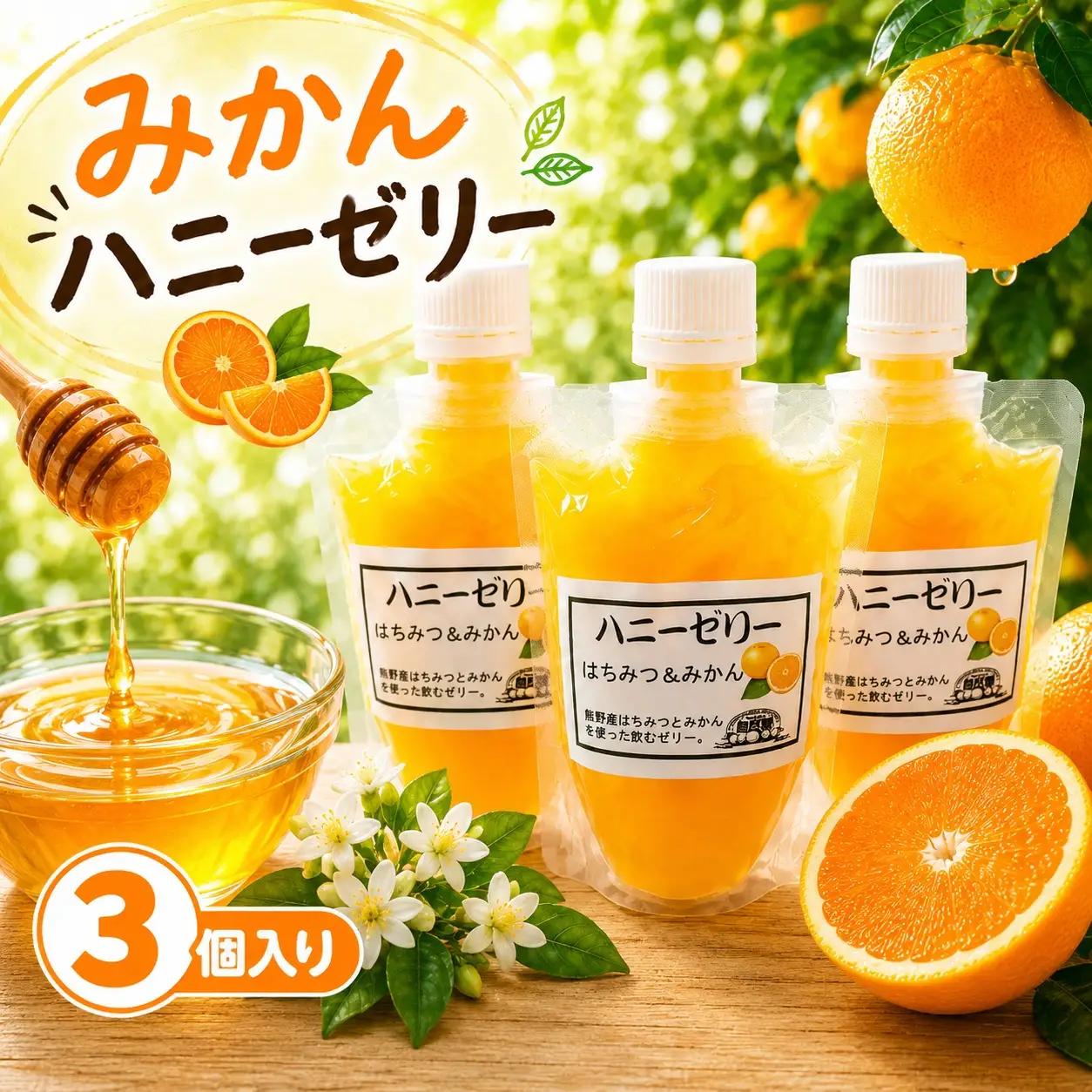 みかんゼリー 無添加 ハニーゼリー 165g×3個 みかん【szjk0004】