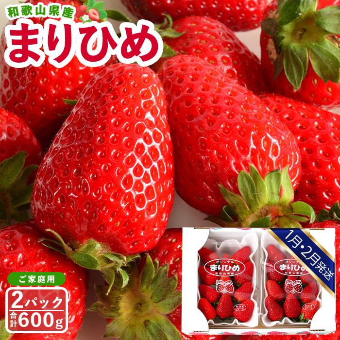 【ふるさと納税】【ご家庭用（簡易包装）】和歌山県産まりひめ　1箱（2パック入り）【2026年1月または2月にお届け】