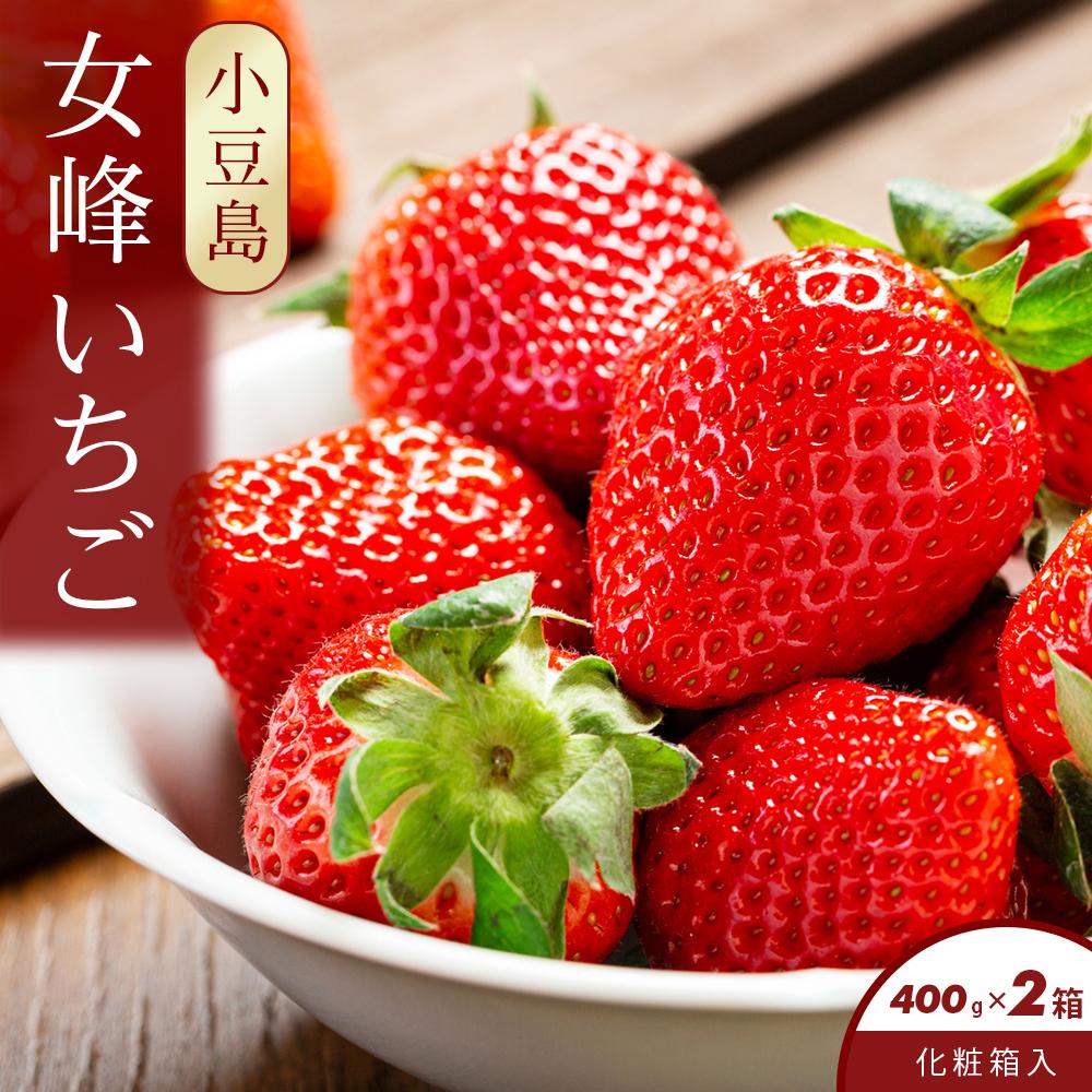 【ふるさと納税】小豆島女峰いちご 化粧箱入り 約400g×2箱