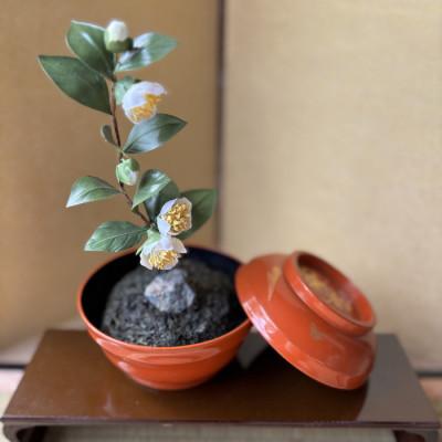 ふるさと納税 掛川市 【茶の花】四季を彩る創作草もの盆栽(工芸品)〜工房椿