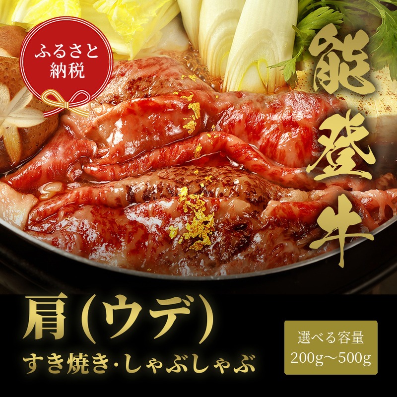 【ふるさと納税】 牛肉 能登牛 牛肩 ( うで ) 500g 400g 300g 200g しゃぶしゃぶすき焼き用 肉 ギフト プレゼント 贈答 贈り物 とろける 柔らか 口当たり ブランド牛 黒毛和牛 高品質 お祝い ふるさと納税 石川 能登 羽咋 朱鷺 放鳥 災害支援 復興 支援 和牛セレブ