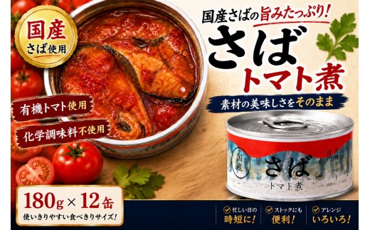 【5月発送】さば缶詰 トマト煮 180g×12缶セット 発送時期が選べる 【有機トマトが引き立てる鯖の旨み】【 お試し サバ缶 無添加 無着色 おつまみ 備蓄 防災 食料 長期保存 非常食 和尚印 国産 】 RT3368-12