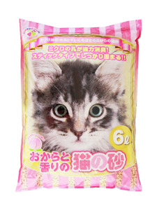 定期便 全3回 3か月毎 猫砂 おからと香りの猫の砂 6L×7袋×3回 ピーチの香り 植物由来 水洗トイレ 流せる 強力消臭 香り付き ペット 猫 動物 ペット用品 消耗品 静岡 富士市 [sf024