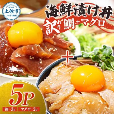 ふるさと納税 土佐市 【訳あり】海鮮漬け丼(タイ3袋・マグロ2袋)